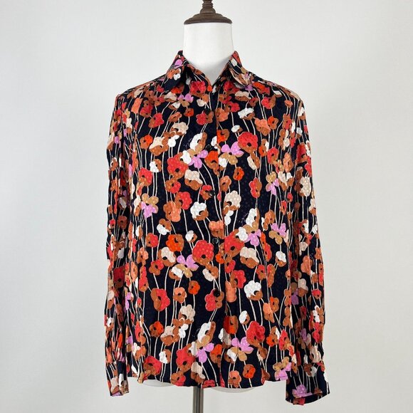 $375 NWOT See By Chloé Floral Top Blouse Shirt Long Sleeve Size 40 Button Up - Picture 2 of 10